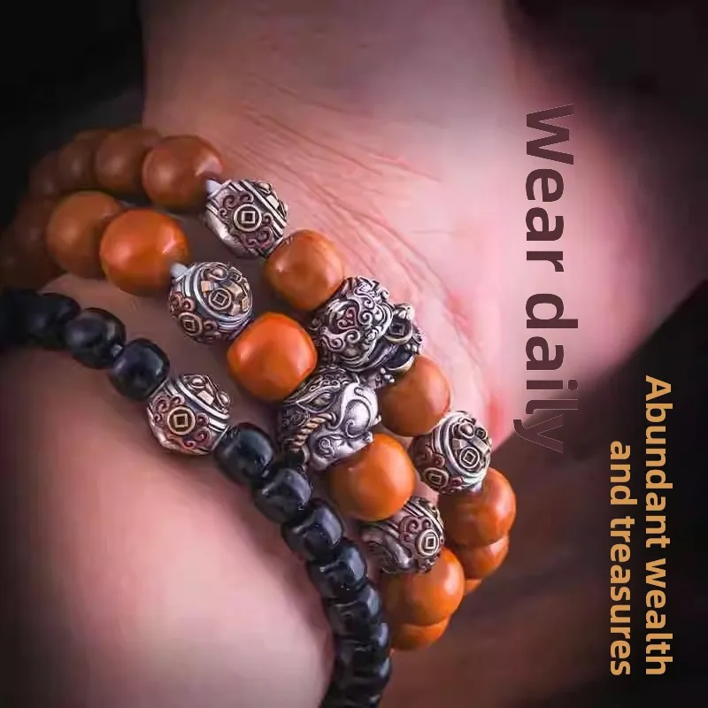 Traditional Chinese Style Lucky Wealth Attracting Treasure Basin Spacer Bead Tibetan Silver Diy Bracelet Accessory Fit For Bodhi