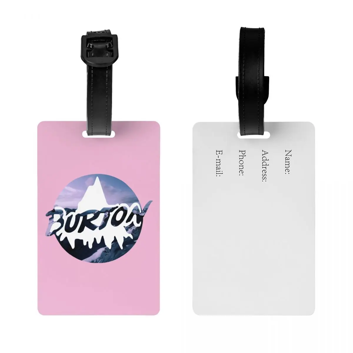 Burtons Mountain Snowboard Luggage Tag Travel Bag Suitcase Privacy Cover ID Label
