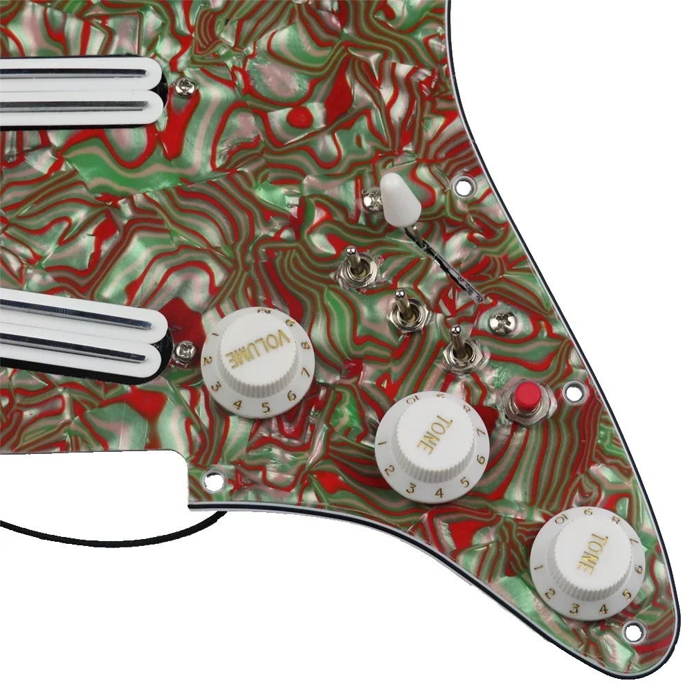 Q-X- Music Store--brand new-Onyx Pickguard White Pickup Dual heat track Humbucker Pickup Versatility Pre-wired Pickguard