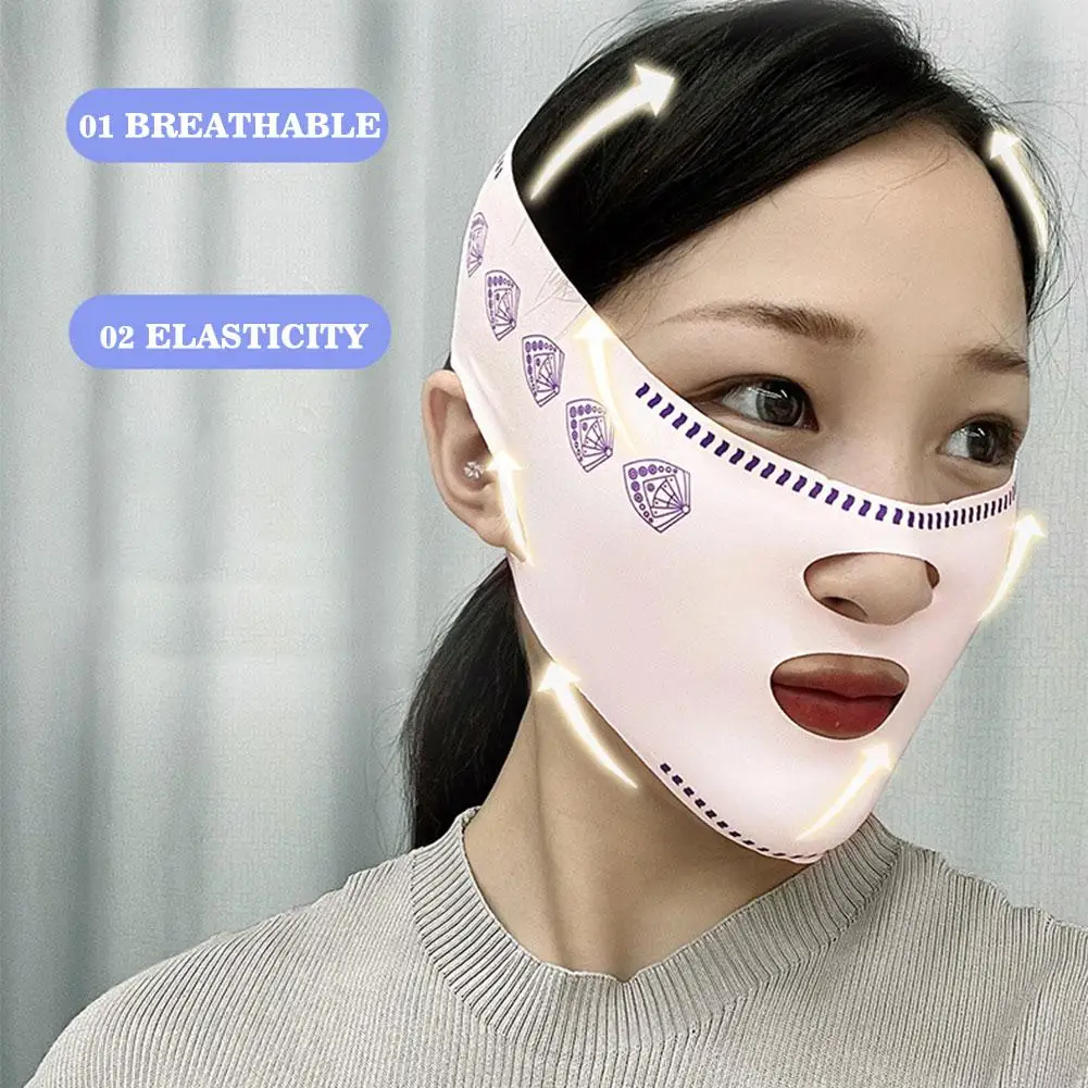 Band wajah V Breathable balutan masker tipis wajah pengangkat pipi malam Double Shaping perban angkat v-line mengurangi wajah Chi L7H1