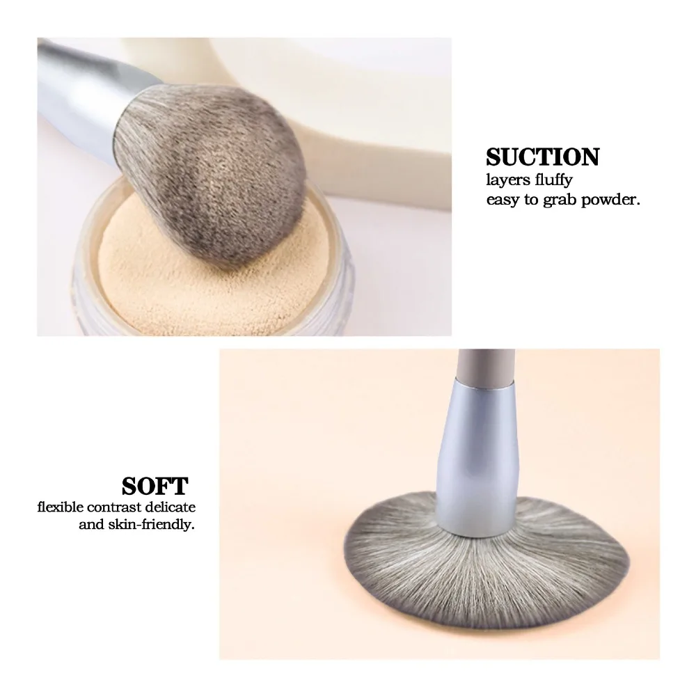14Pcs/Set Highlighter Makeup Brush Set Draw Eyebrows Contouring Eyeshadow Brush Fluffy Gray Blush Brush Women Beauty Tool