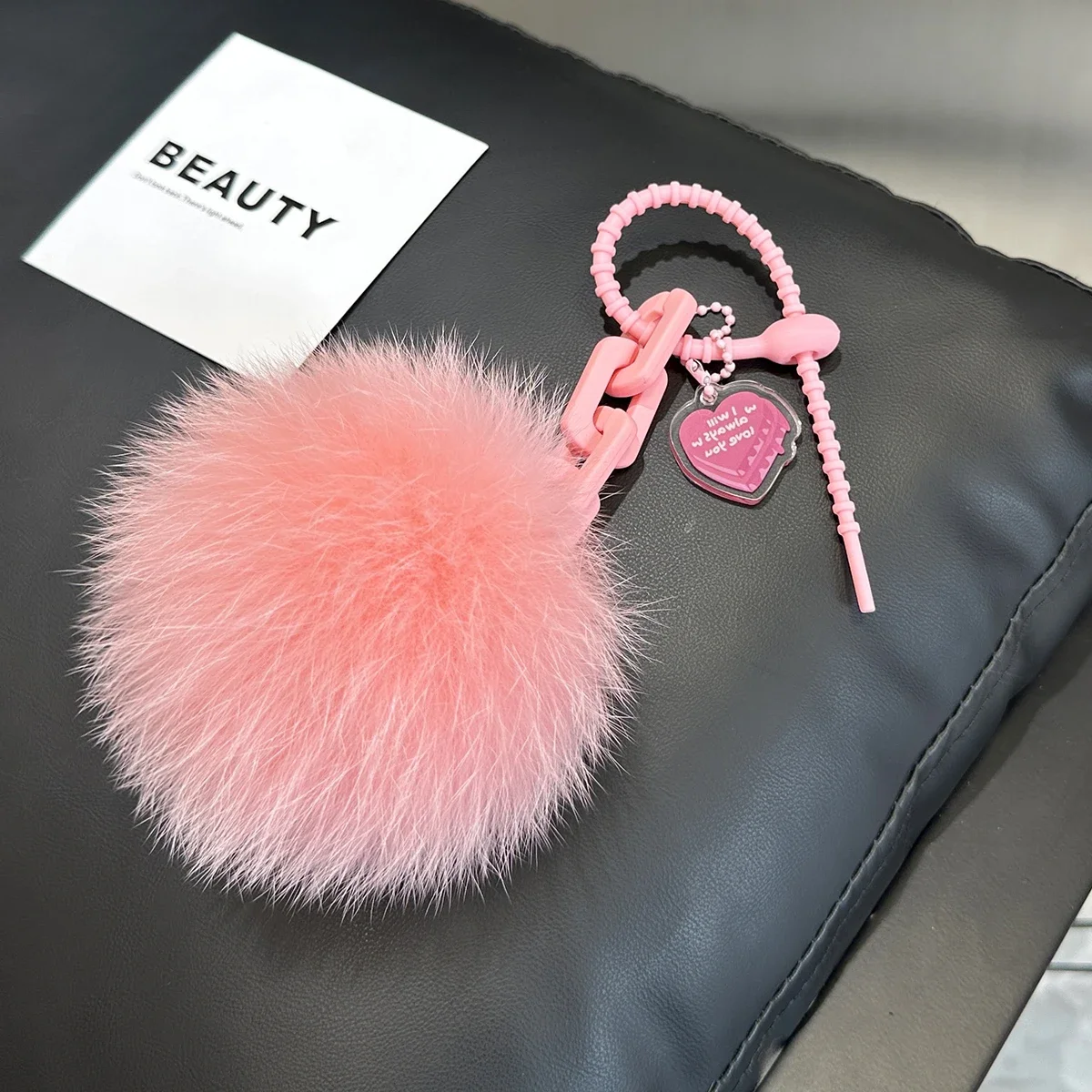 Creative and Cute Real Fox Fur Pom Pom Bag Charm Keychains Women Keychain for Car Keys Y2k Accessories Fashion Jewelry