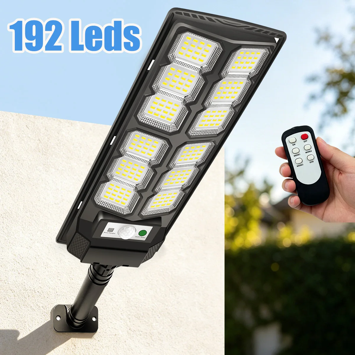 192LED Solar Garden Light Solar Garden Light IP65 3 Mode Motion Sensor Auto Dusk to Dawn Led Solar Light Outdoor Wall Front Door