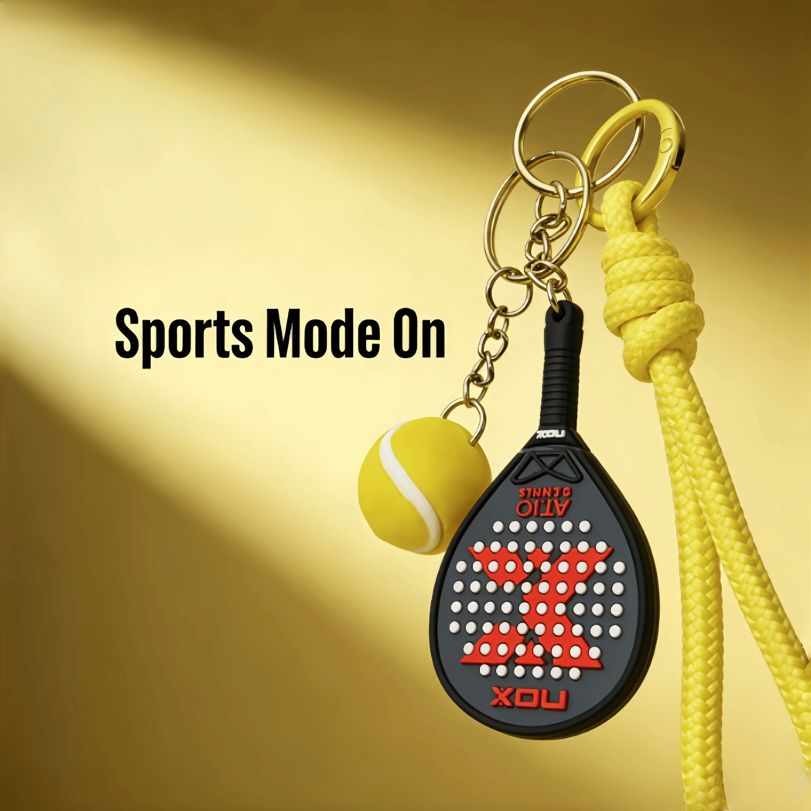 Nox Keychain, Tennis Racket Cute Combination, Sporty Individual Hanging Decor, Essential Accessory for Sports Enthusiasts