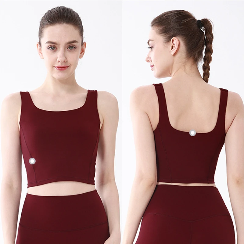 Woman U-Back Sports Vest Sexy Tight High Elasticity Integrated Fixed Chest Pad Quick-Dry Comfortable Outdoor Leisure Running Yog