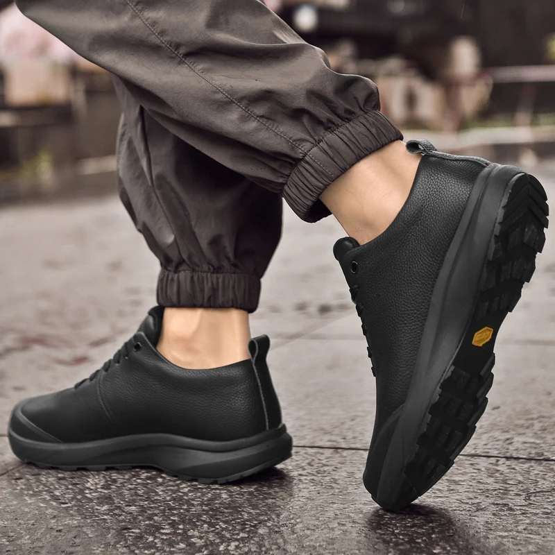 

Минималистичные уличные прогулочные туфли из натуральной кожи, мужские модные кроссовки на шнуровке, легкие повседневные кожаные кроссовки для бега