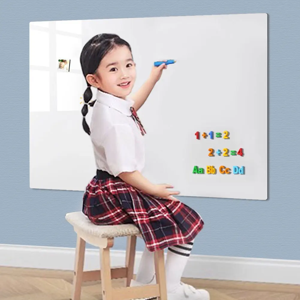 Magnetic White Board Sticker Removable Wall Dry Erase Board Whiteboard Stick on Wall for Teaching Training Office and Home Use