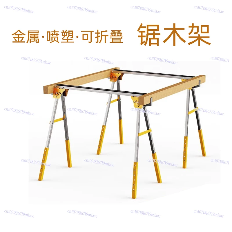 

Foldable Metal Saw Frame, 500-pound Multi-function Iron Portable Workbench for Saw Horses