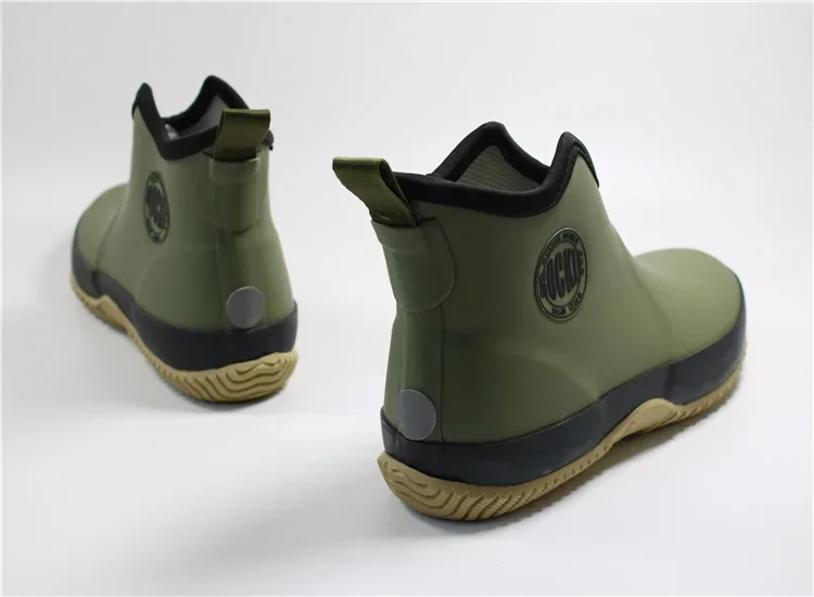 Botas de lluvia antideslizantes para hombre, botines de goma impermeables, botas de pesca informales para exteriores, zapatos de lluvia para estudiantes, botines de plataforma para hombre