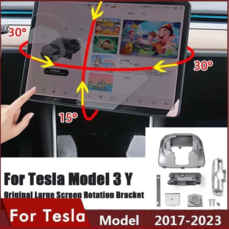 Supporto GPS Supporto rotante per schermo di navigazione Staffa di montaggio girevole a 30 gradi sinistra destra per Tesla Model 3 Y 2023 Accessori