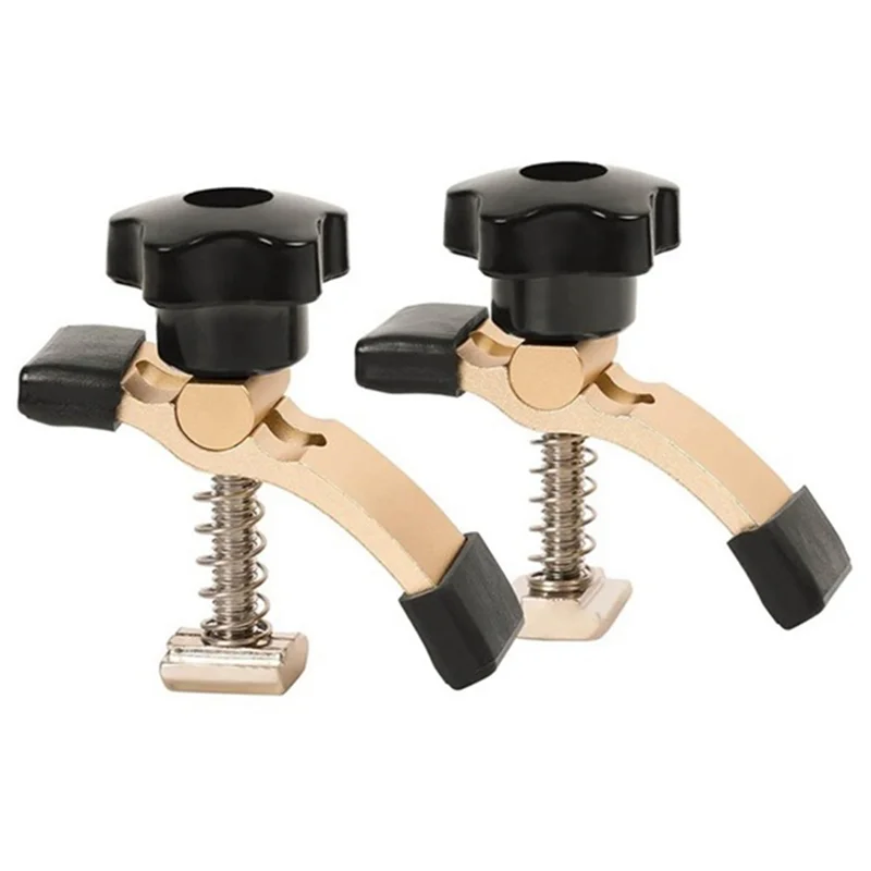 AS60-4Pcs Quick Acting T-Track Hold Down Clamp With T Silder Aluminum Alloy Woodworking Clamps Jig For Routers Drill Presses