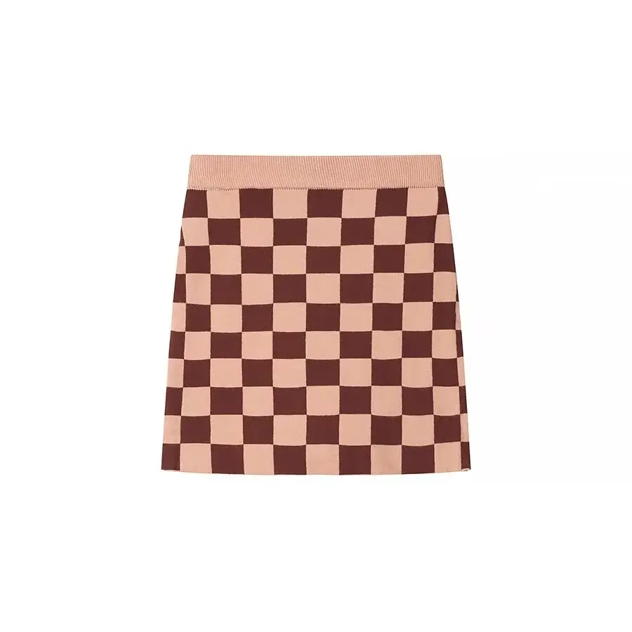 

Faionable Plaid irt And ort Юбка Комплект из двух предметов JNLEAOG Осенняя новая женская одежда из полиэфирного волокна Размер для взрослых