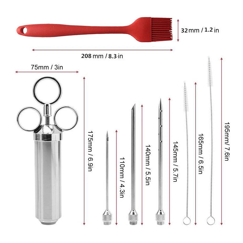 BBQ Steak Needle Set Stainless Steel Picnic Meat Flavor Kit Portable Barbecue Marinade Tools