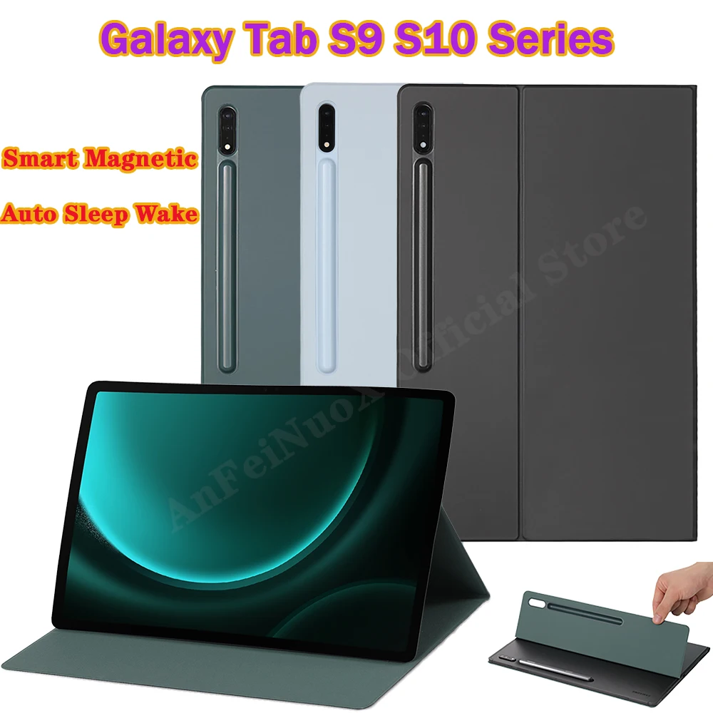 สําหรับ Samsung Galaxy Tab S10 Plus ฝาครอบแม่เหล็กสําหรับ Tab S9 FE + ดินสอสําหรับ S10 Ultra Auto Sleep Wake