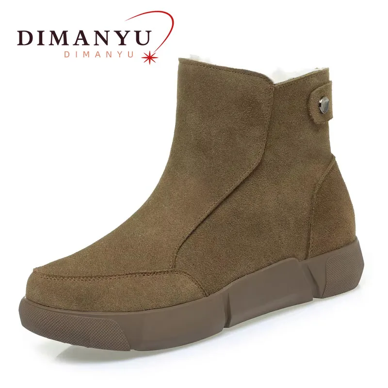 AIYUQI Snow Boot Women 2024 Winter New Suede Genuine Leather Women Short Boots Natural Wool Warm Non-slip Women\'s Ankle Boots