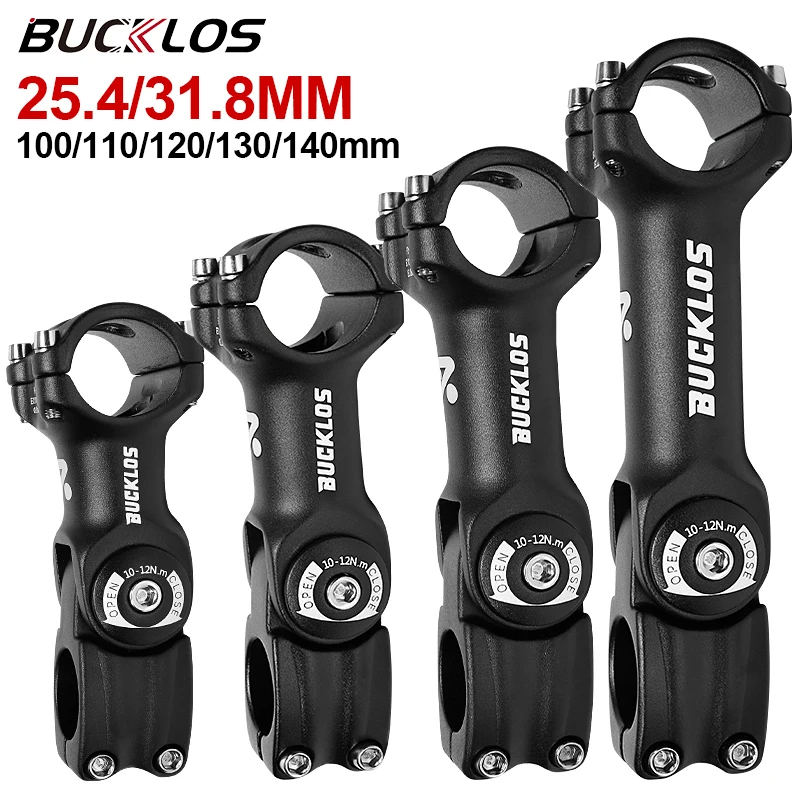 BUCKLOS Bike Stem Adjustable MTB BMX Handlebar Table CNC Durable Bicycle Handle Bar Power Stems Aluminum Alloy Cycling Bike Part