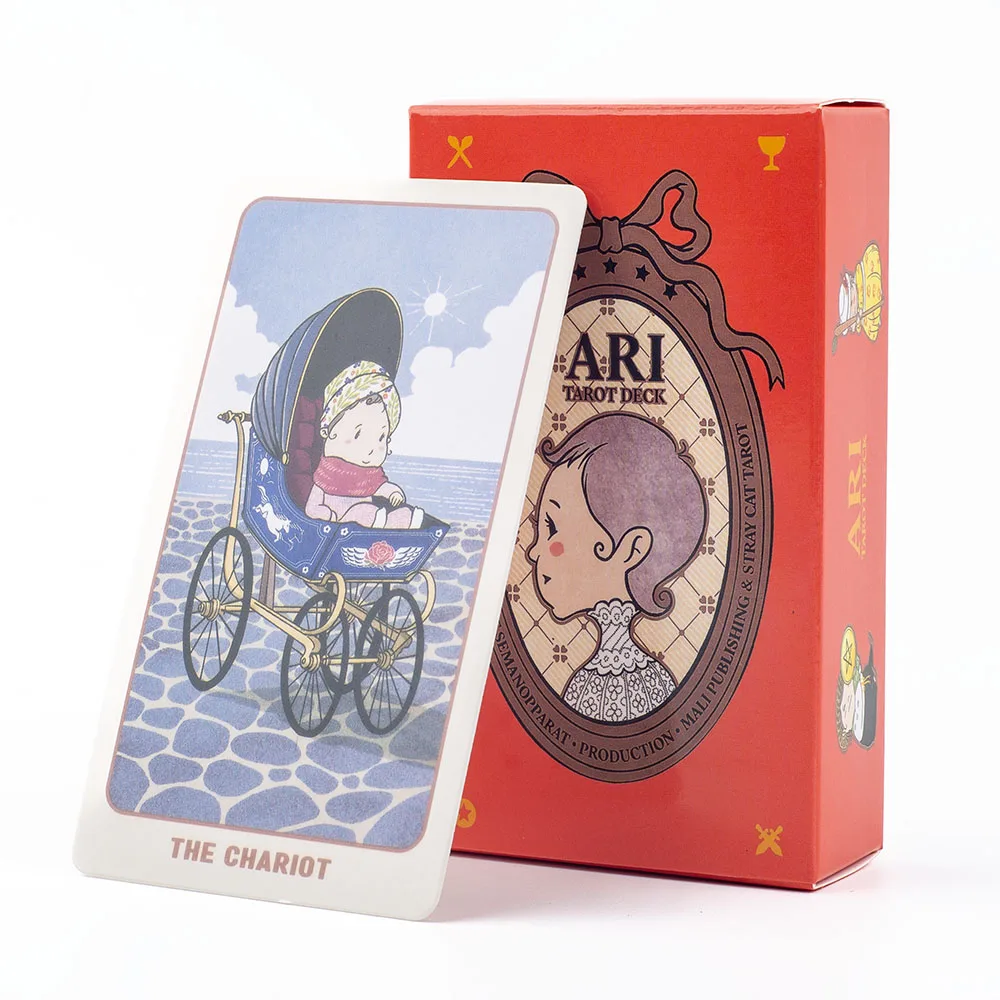 Ari Tarot Deck 78Pcs Joyful Whimsical Cute Baby Cartoon for Parties Precognition & Divination Board Playing Game 10.3x6CM