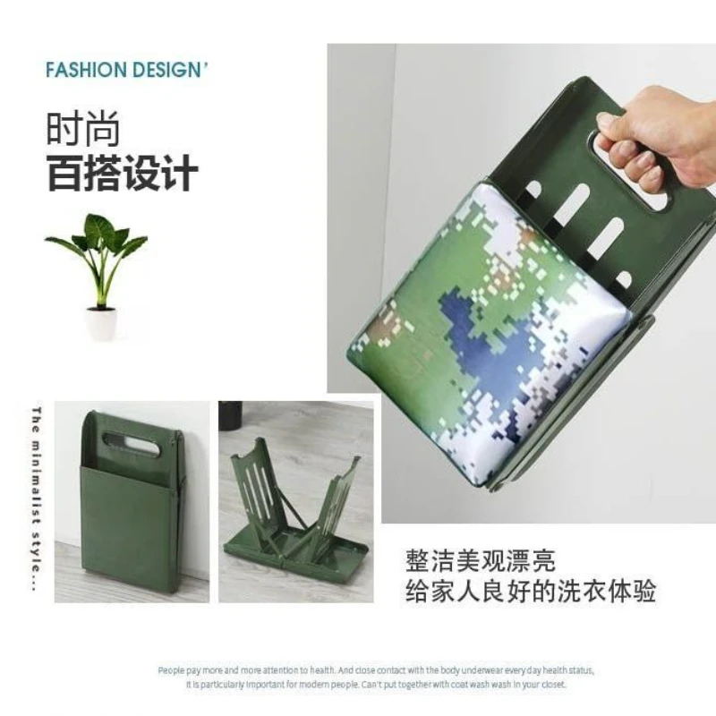 Folding Household Outdoor Portable Mazar Metal Steel Plate Small Camping Stool with High Load-bearing Capacity Low Stool Cushion
