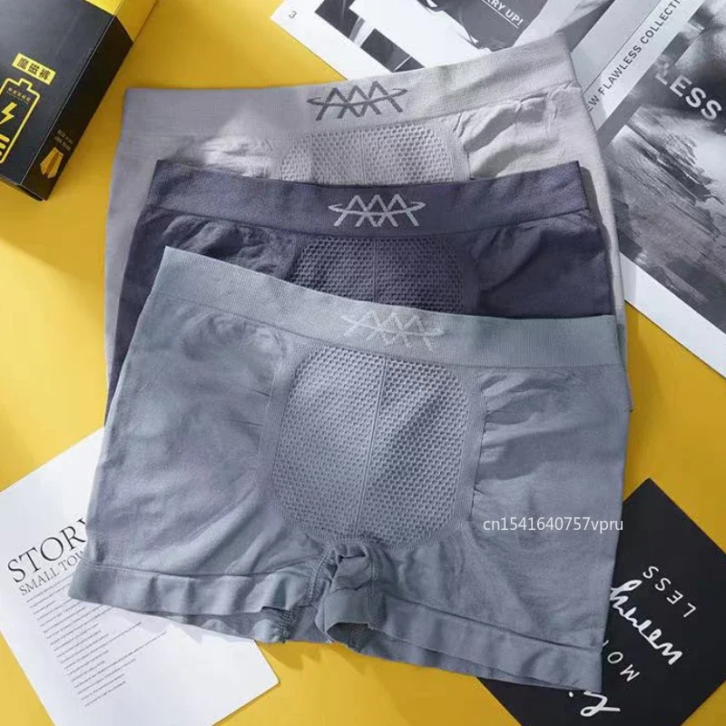 3Pcs Pants New High Elastic Men's Underwear Large Size Loose Boxer Shorts Middle Waist Boxers Mens Panties