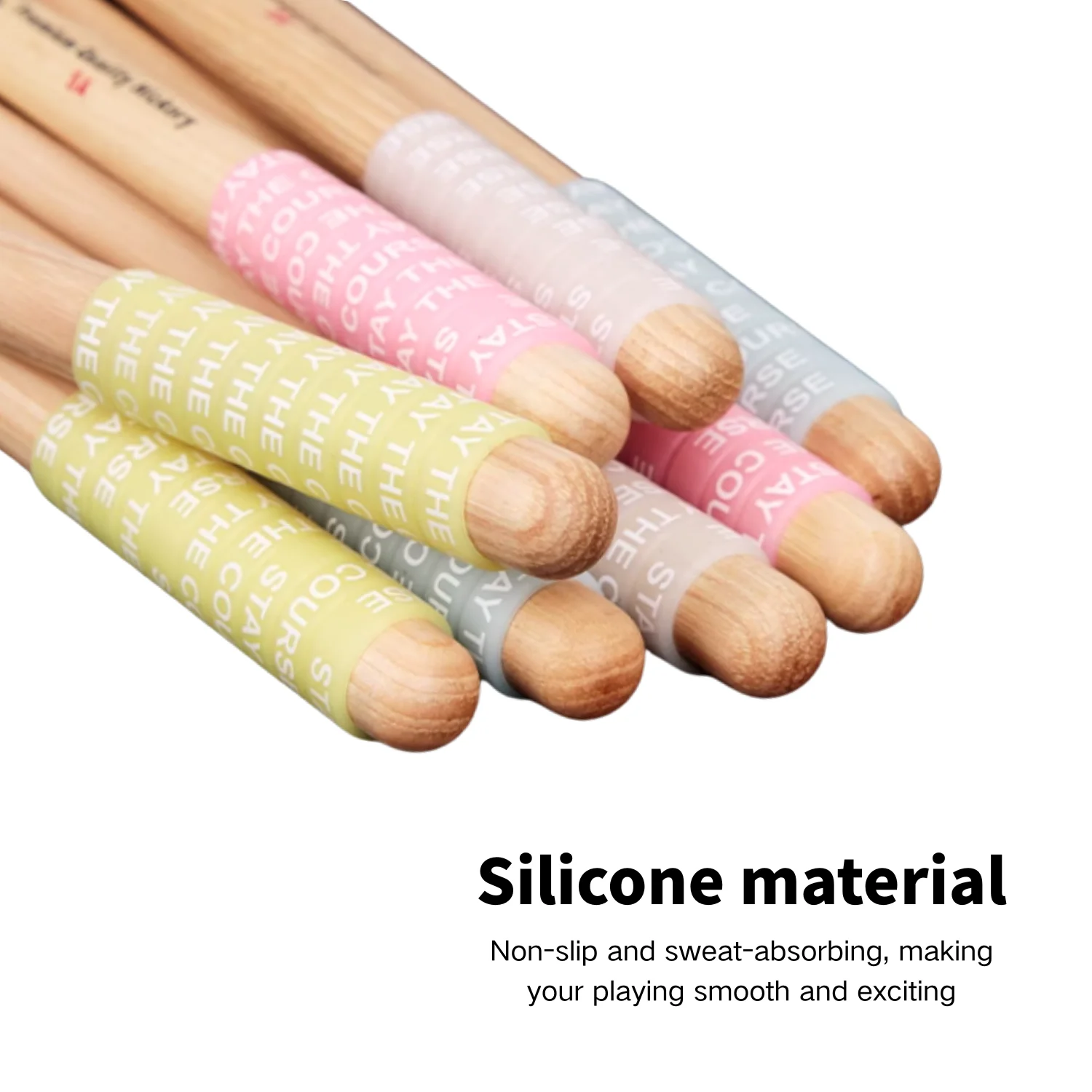 1 paquet de manchons antidérapants pour baguettes de batterie qui brillent dans le noir (1 contient 10 pièces), adaptés aux types de baguettes de batterie 5A/7A/5B