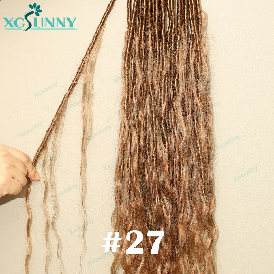Body Wave Pre Looped Crochet Boho Locs With Human Hair Curls Knotless Braid Goddess Locs Crochet Hair With Human Hair Curly Ends image 3
