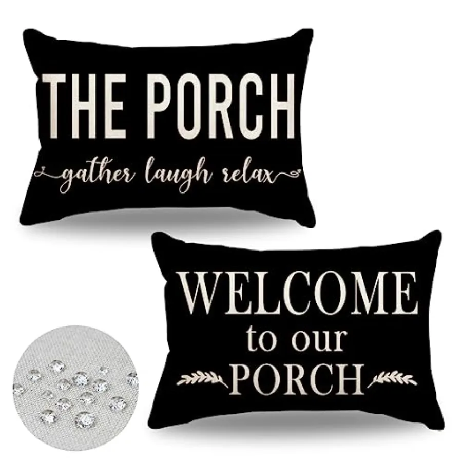 

Welcome to Our Porch s Lumbar 12x20 Waterproof Set of 2 Front and Back Porch Decor Rustic Throw s for Garden Deck Patio Furnitu