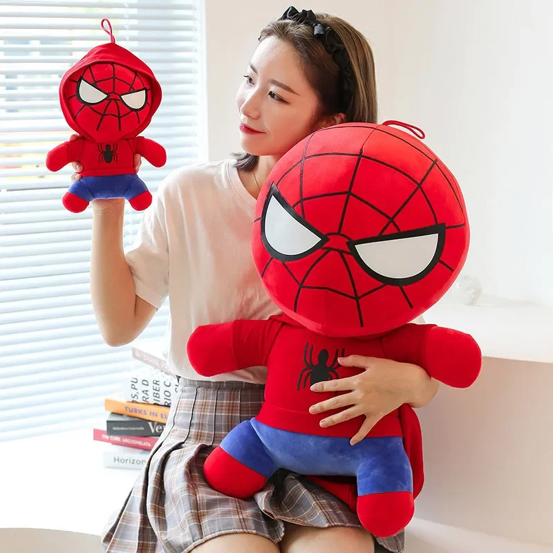 Juguetes de peluche de Spiderman de Disney para niños, muñeco de peluche de película de dibujos animados de Anime, almohada suave, regalos de cumpleaños, 20-60cm