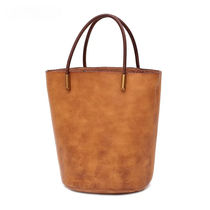 Leather shoulder 2024 new simple first layer cowhide shoulder messenger bag large capacity commuter casual leather women's bag