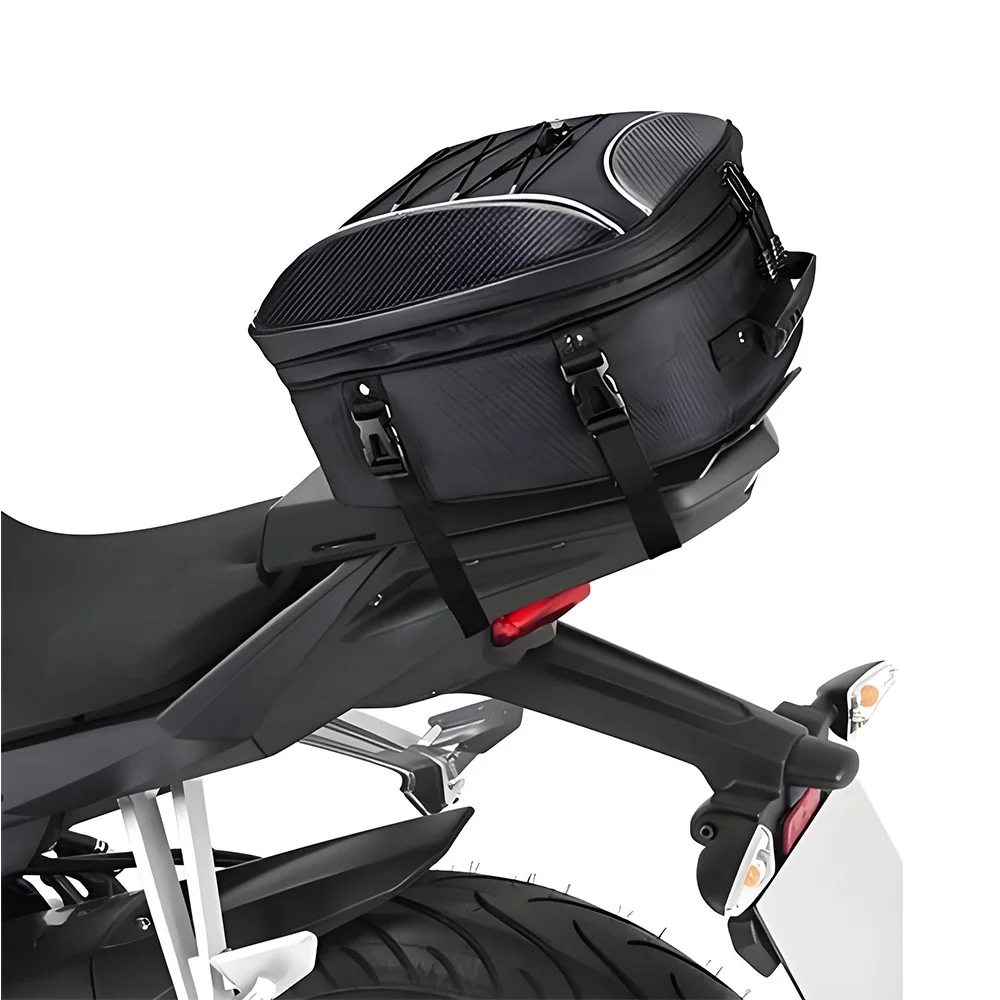 Portable Motorcycle Rear Seat Tail Bag Multifunctional Fuel Tank Handbag Motorbike Storage Luggage Box for Moto Travel Riding