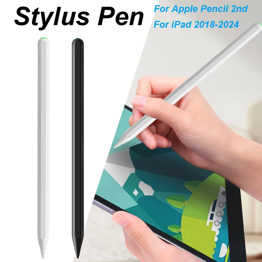 قلم ستايلس لجهاز ابل ايباد اير 3/4/5/M2 لجهاز ايباد ميني 5/6th لـ 2018-2024 iPad قلم شحن مغناطيسي رفض اليد