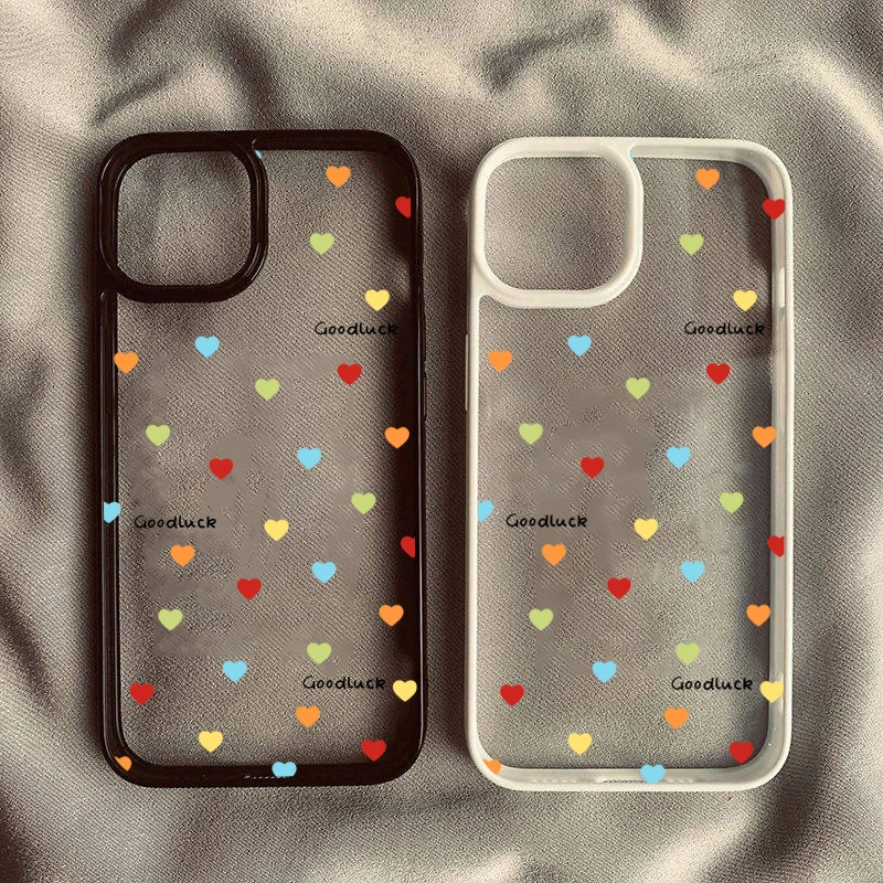 Прозрачный чехол для телефона Colorful Love Hearts для Redmi 14C 13C 12C 4G Redmi Note 11 12 13 14 9 8 Pro Plus 5G, милая жесткая задняя крышка Прозрачный чехол для телефона Colorful Love Hearts для Redmi 14C 13C 12C 4G Redmi Note 11 12 13 14 9 8 Pro Plus 5G, милая жесткая задняя крышка