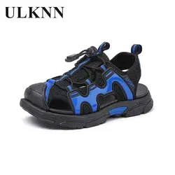 Blau jungen Sandalen Sommer Neue kinder Baotou Sandale Weiche Kinder Sandalen Cuhk Kind Anti-kollision Gleitschutz Strand schuhe