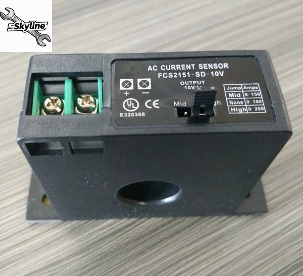 FCS2151-SD-10V Passive AC Current Transmitter, 100-200A Input to 0-10V Analog Output, Split-Core Sensor for PLC/Data Acquisition