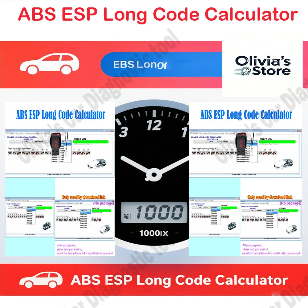 

Latest ABS ESP Long Code Calculator Car Repair Software obd2 scanner Helper MK60EC1 Car accessories software+unlimited install