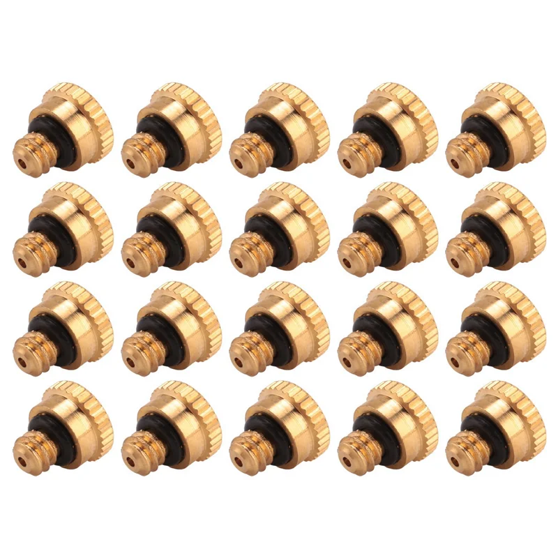 AB46-60Pcs Brass Misting Nozzles For Cooling System 0.012 Inch(0.3 Mm) Water Spray Nozzle Sprinklers Misting Cooling