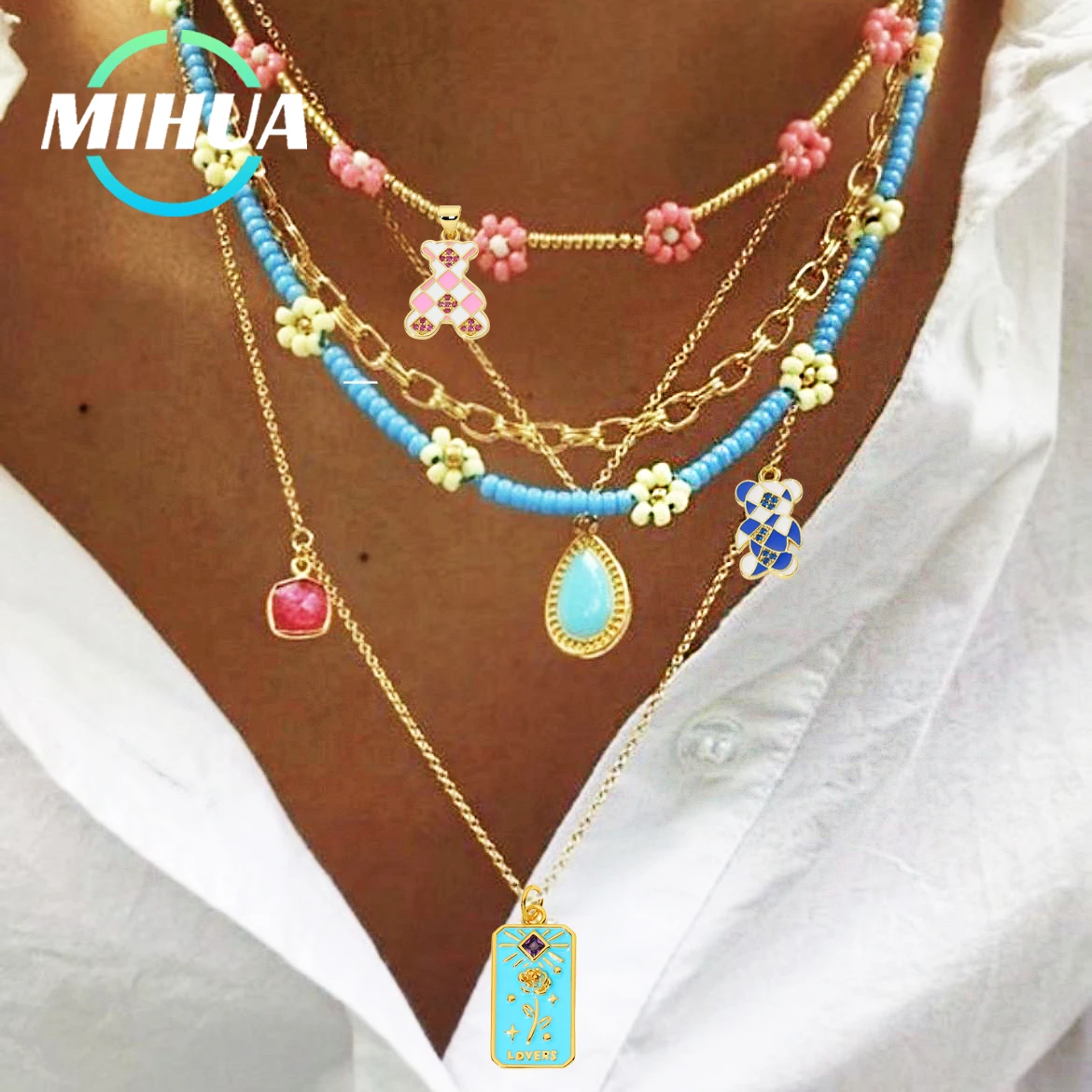 huami-красочный-милый-медведь-эмалированное-ожерелье-кулон-ручной-работы-предотвращает-аллергию-многоцветные-подвески-с-кубическим-цирконием-аксессуары