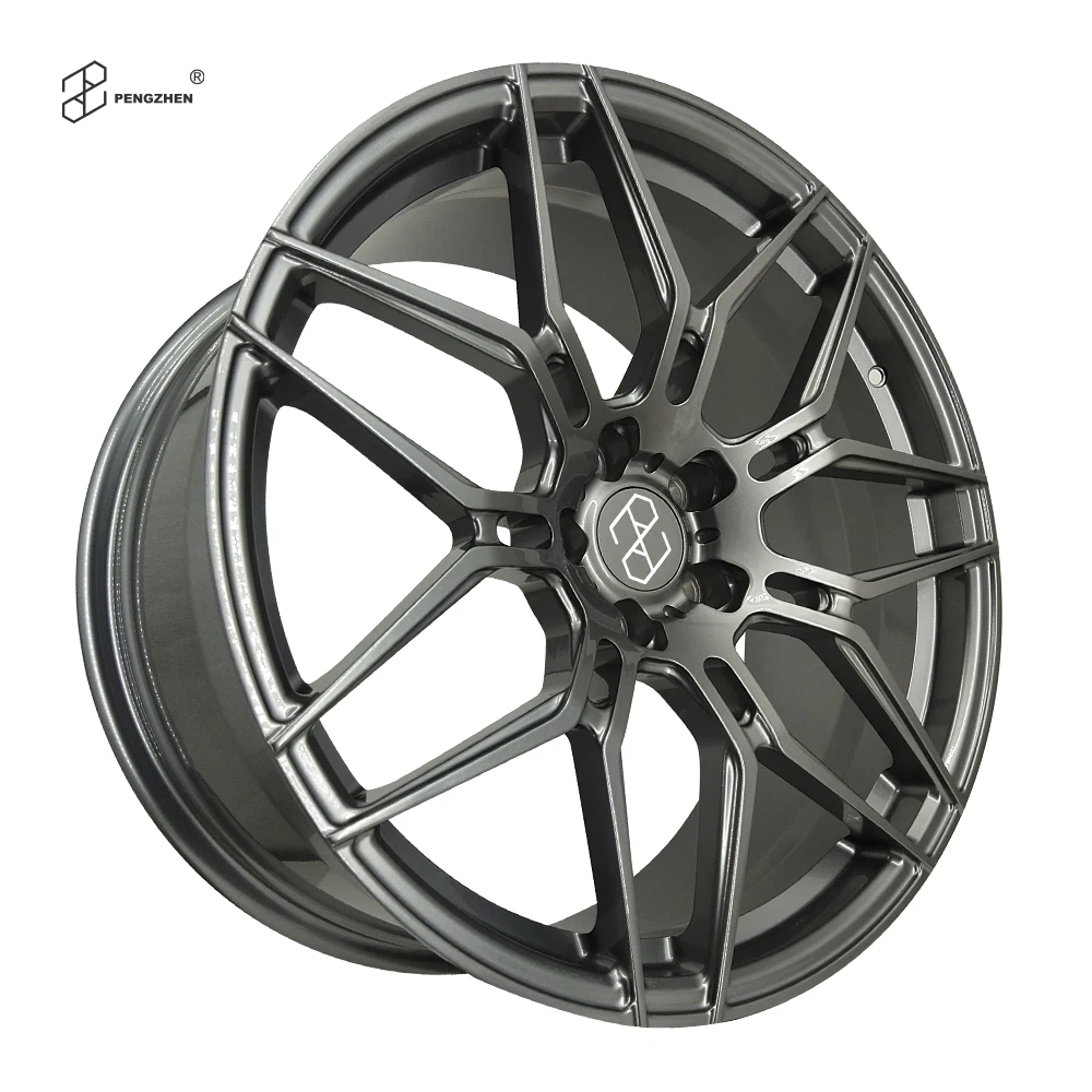 For  Custom Matte Black Y Staggered 7 Double Spokes 5x120 Gloss Rims 21 Inch Forged Wheels for BMW