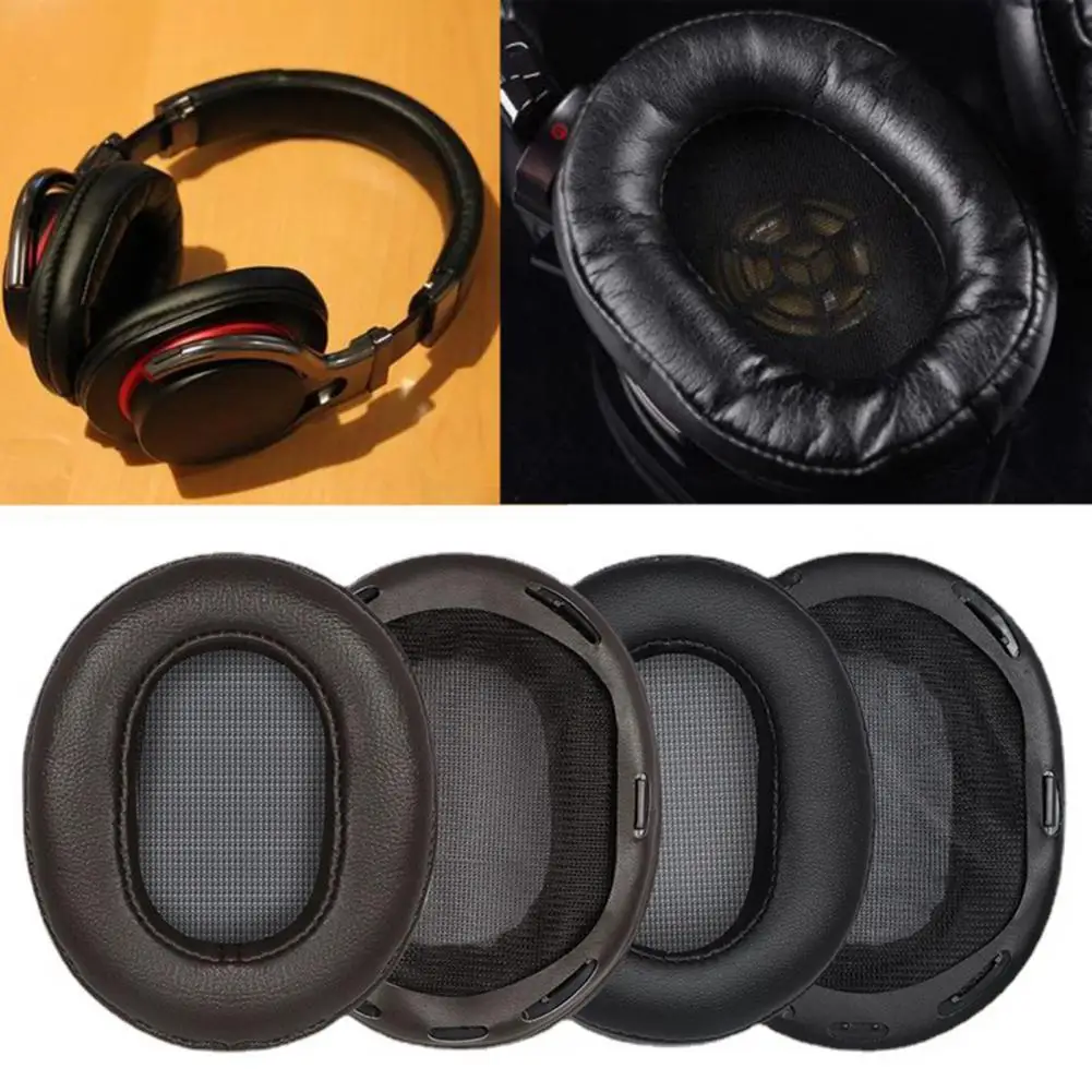 1 Pair Headphone Cover Ant slip Good Noise Insulation Ultra Soft Faux Leather Headset Earmuffs Replacement for MDR 1A 1ADAC