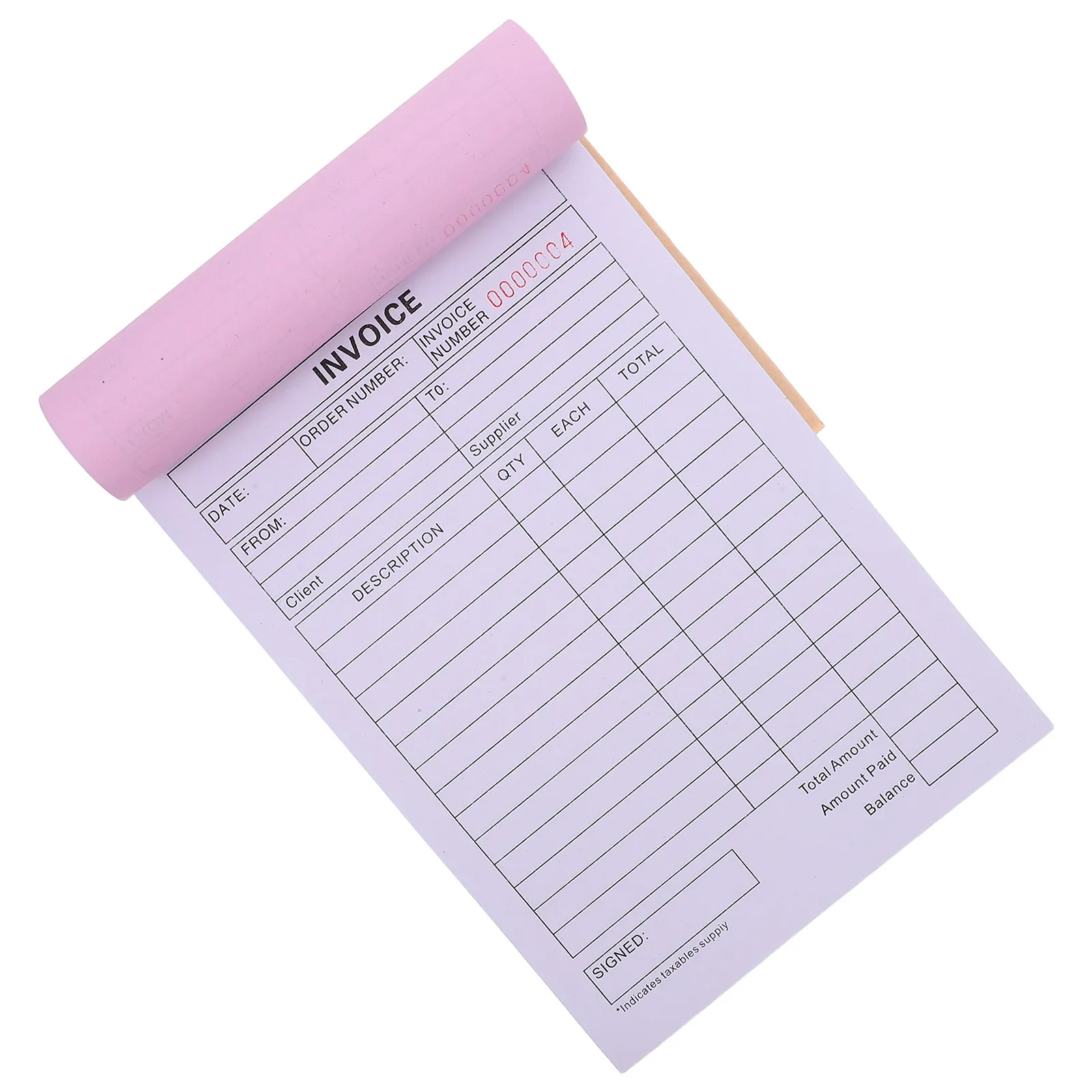 

2-Part Duplicate Invoice Book for Small Business Trade Order Receipt Pad with Sturdy Paperboard Backing for Retail Restaurant