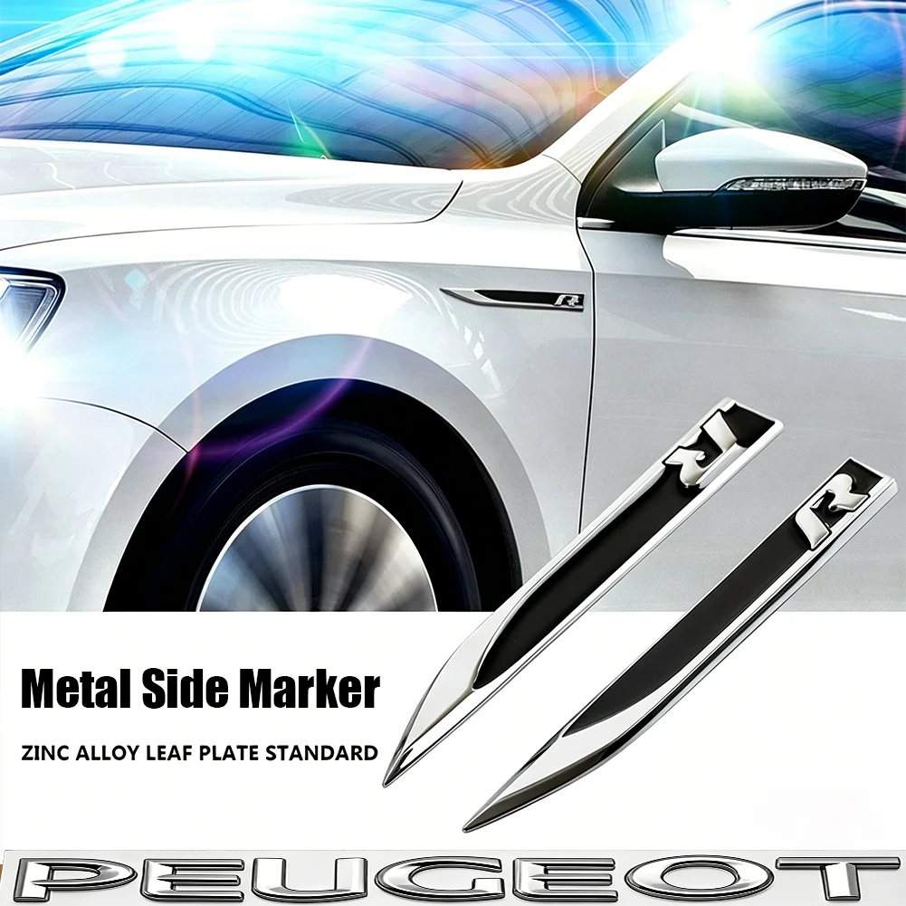 2 Stück Auto 3D Metall Seitenemblem Kotflügel Aufkleber Zubehör für VW Golf Tiguan T-Roc Polo Passat ID.4 T-Cross ID.3 Taigo – Detail 3