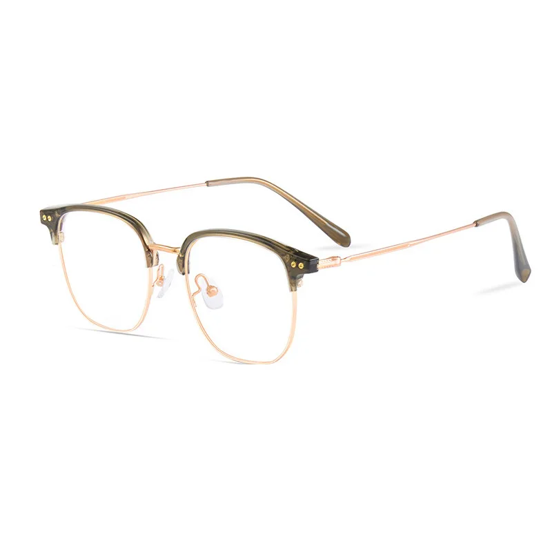 Korean-style fashionable metal decorative glasses for men and women, protecting eyes from blue light when using computers