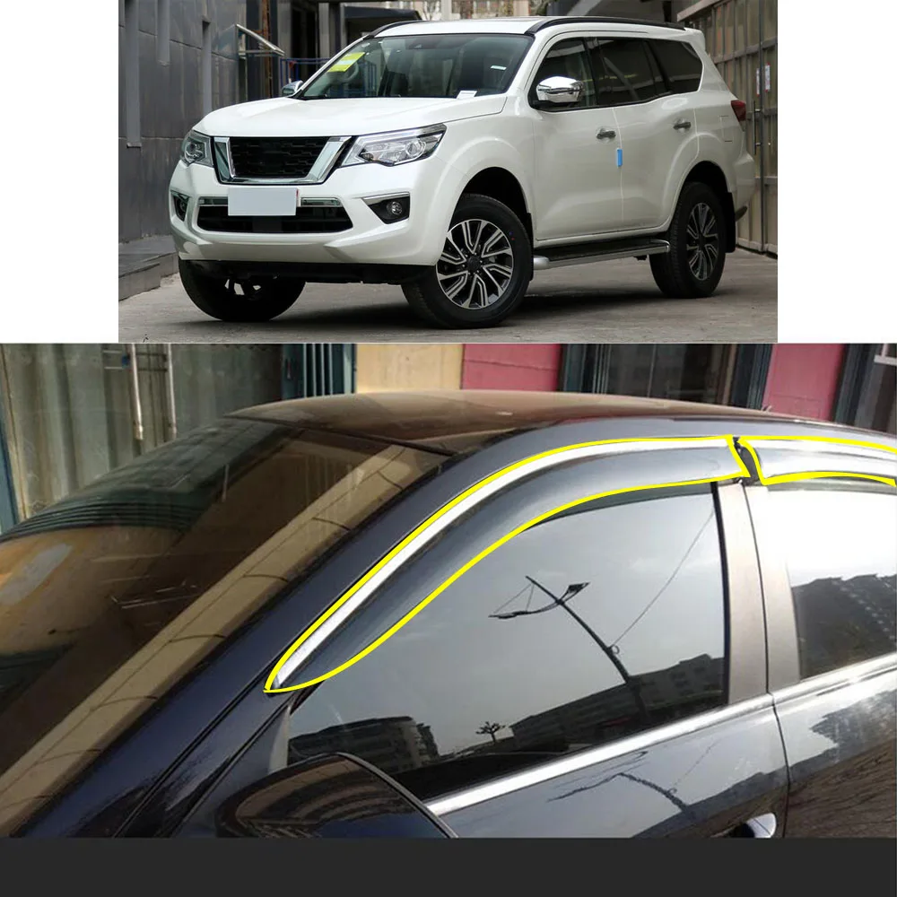 

Car Body Styling Sticker Plastic Window Glass Wind Visor Rain/Sun Guard Vent Parts For NISSAN TERRA 2018 2019 2020 2021