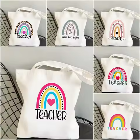 Funny Spanish Teacher Appreciation Tote Bag Maestra Shopping Bag for Outdoor Picnics Travel Large-capacity Tote Bag
