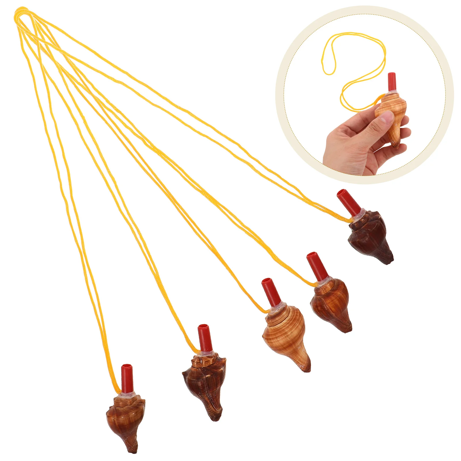 

5pcs Natural Conch Whistle Ocean Sound Marine Outdoor Hiking Camping Emergency Signal Lightweight Portable For Party Favors