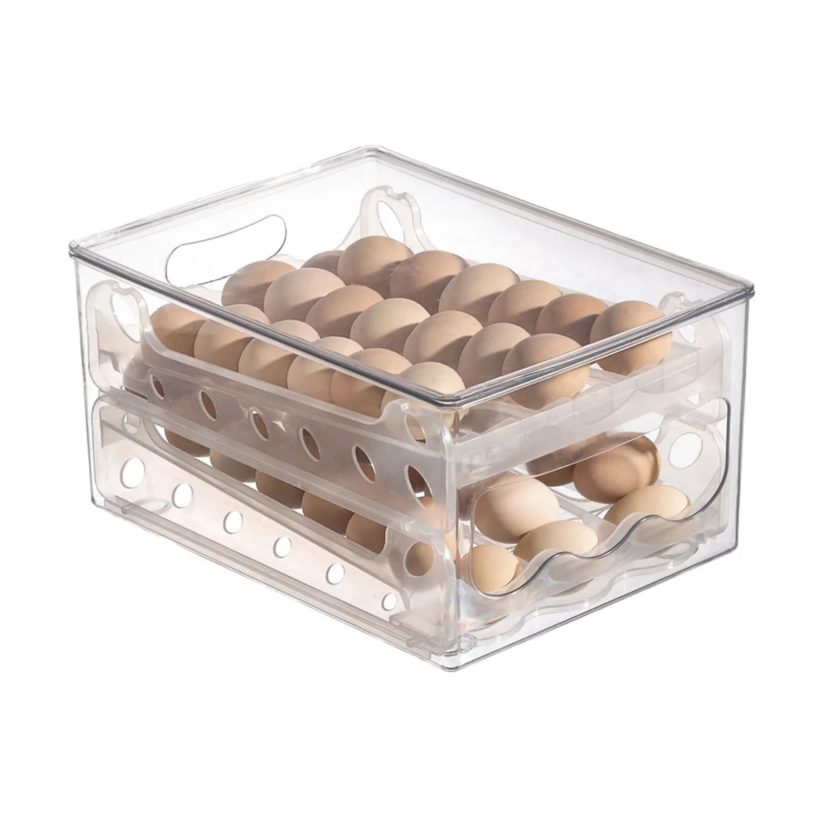 

Slide Eggs Storage Box Egg Holder Container Refrigerator Drawer Stackable Food Eggs Box Kitchen Fridge Organizer