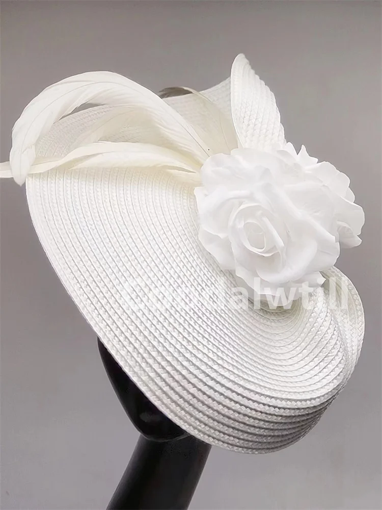 New Cocktail Flower Fascinator Hat Formal Dress Women Fashion Pillbox Fascinators Hats Hair Clip Derby Ladies Feather Headpiece