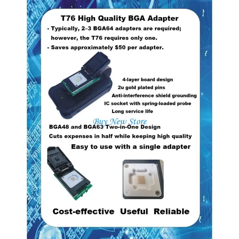

20CE Efficient T76 Programmer Rapid Data Transfer Programming Including TSOP56 Adapter for Chip Development