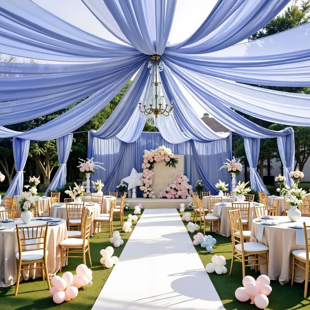 Metal Ceiling Drapes Hanging Hoop Kit Anti-Rust DIY Curtains Hanging Ring Bracket Detachable Chain Iron Art - view 3