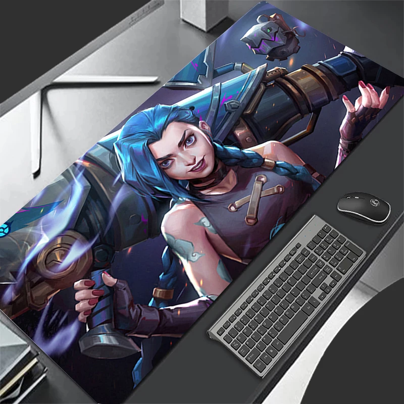 Mousepad Computer Gaming Accessories Keyboard Pad Office PC L-league of Legends Jinx Rubber Mouse Pad Decoracion Desk Mouse Mat