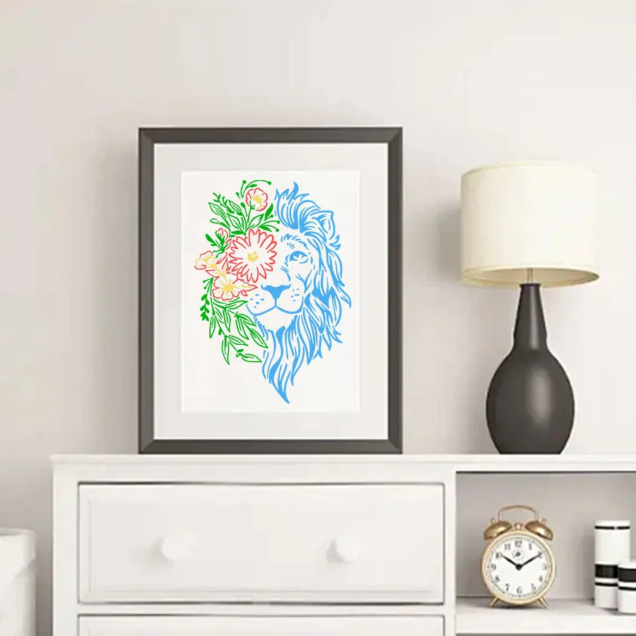 مجموعة واحدة مكونة من 4 قطع من استنسل الحيوانات والفراشات القابل لإعادة الاستخدام مقاس 8.3 × 11.7 بوصة - قوالب رسم يدوية للنسيج والخشب وسجل القصاصات وفن الحائط